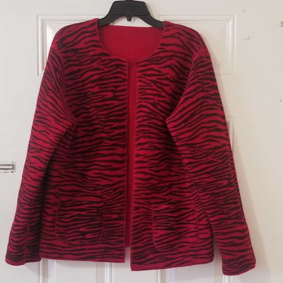 Unbranded Jackets & Blazers - Unbranded Boiled Wool Reversible Cardigan Jacket Sz L